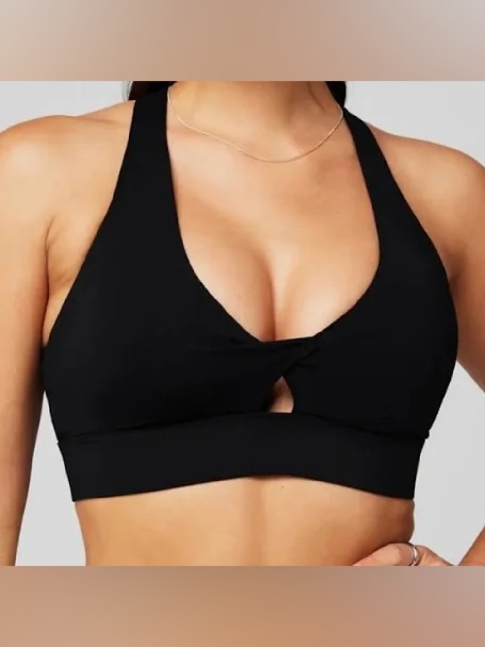 Fabletics Oasis Black Ribbed Sports Bra - M no tag